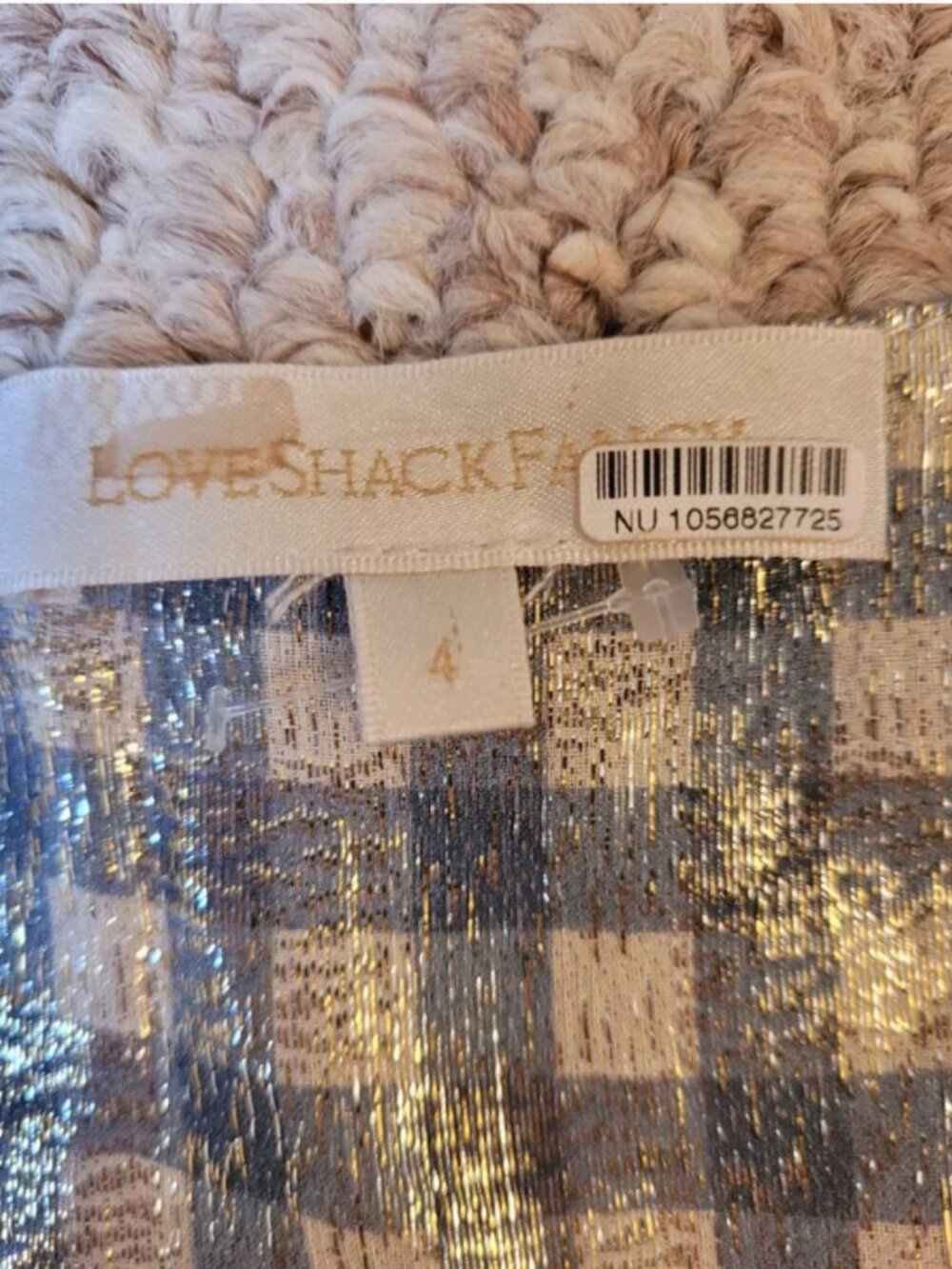 LoveShockFancy Silk Metallic Blend Mini Dress Silver Pink size 4 - Picture 5 of 6